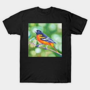 Baltimore Oriole - bird painting T-Shirt